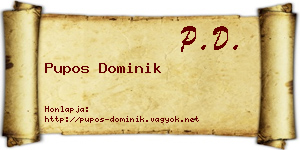 Pupos Dominik névjegykártya